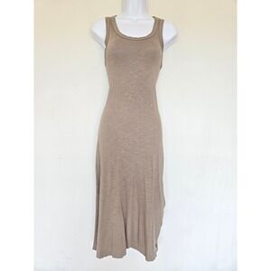 Splendid Taupe Cotton Tank Midi Dress Size XS Minimalist Casual Soft Basic